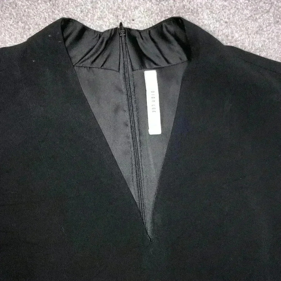 Dion Lee Sheath Dress Black Color Tulip Sleeves V Neckline Sz 8 Defects - Picture 4 of 14